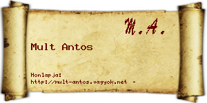 Mult Antos névjegykártya